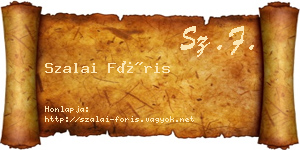 Szalai Fóris névjegykártya